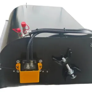 Pickup Sweeper With Side Brush Skid Steer SSQA Gutter Broom Hydraulic Pivoting Arm Orange Motor Guard thumbnail-4
