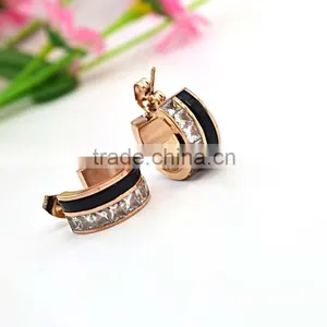 Wholesale Fashion Jewelry Cheap Wholesale Crystal Gold Stud Earrings thumbnail-4
