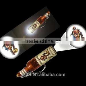 Plastic Bottle Shapes Led Logo Design Keychain Led All Kind of Shapes Keyring for Promotion thumbnail-3