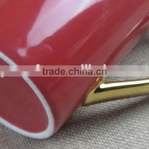 2015 Hot Sell Red Mugs With Gold Colour thumbnail-3