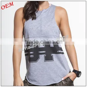 Placement Print at Front and Back High Neck Loose Fit Tank Tops Sports Apparel thumbnail-1