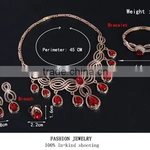 France Imitation Diamond Fake Gold Young Girls Gold Plated Fashion Jewelry Sets thumbnail-4