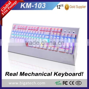 OEM Customized USB 7 Colors RGB LED Illuminated Backlight Ergonomic Wrist Rest Design Kailh Switches Gaming Mechanical Keyboard Quality Choice thumbnail-1