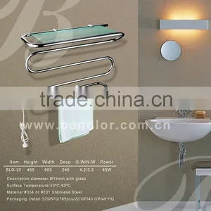 Bathroom Use ELECTRIC HEATED TOWEL RAIL / TOWEL SHELF With Glass (BLG-30) thumbnail-1