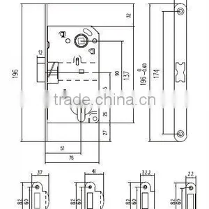 High-grade Aluminum Alloy Door Lock Body thumbnail-2
