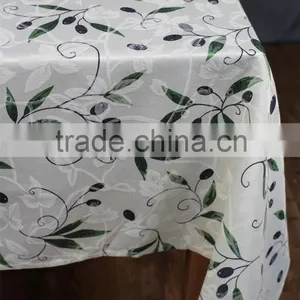 100% Polyester Popular Olive Printing Cheap Table Cloth thumbnail-5