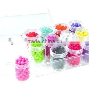 Jewelry Plastic Bead Box Clear Rectangle Acrylic Box With 12 Scrw-top Vials thumbnail-1