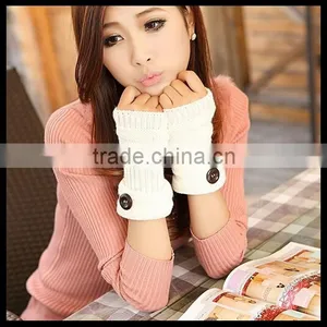 Button Warmers Gloves - Womens Fingerless Gloves - Wrist Warmers - Texting Gloves 7 Colors at Stock thumbnail-2