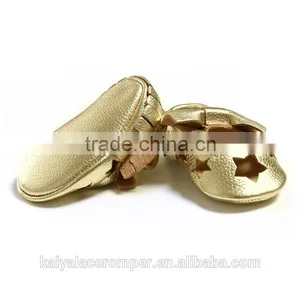 Gold Baby Moccasins,Baby Toddler Leather Moccasins,Crib Shoes Quality Choice thumbnail-3