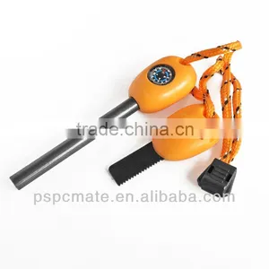 Camping Survival Emergency Gear Tool Magnesium Flint Fire Starter Lighter Orange thumbnail-1