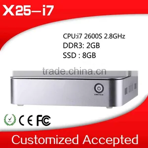 XCY New Atom Mini PC Desktop Mini Mini PC Z3736f X25-i7 2600s Core i7 2.8GHZ Support Wireless Keyboard 4G RAM 8G SSD thumbnail-1
