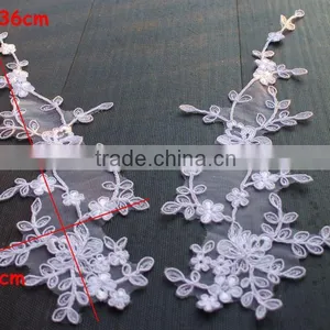 Extra Large Crocheted Lace Applique For Bridal,Lace Applique Patch thumbnail-2