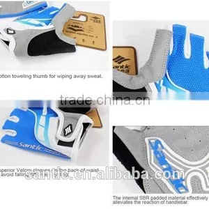 Santic Men's Outdoor Fingerless Gloves Biking Shockproof Cycling Half Finger Gloves thumbnail-5