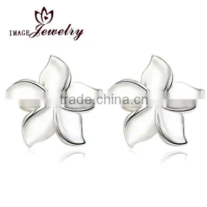Wholesale Rhodium Plated 925 Sterling Silver Gemstone Flower Earring thumbnail-1
