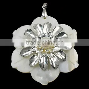 With Brass Bail & Pearl Natural Freshwater Shell Pendants thumbnail-1