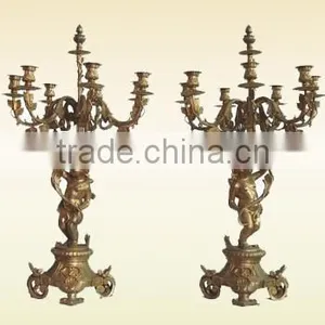 A Pair of Imitation Antique Brass " Naughty Boy"Candle Holder JGLT-33A thumbnail-1