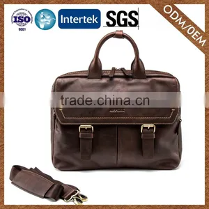 Professional Factory Supply Elegant Nice Looking Fashion Leather Mans Brown Laptop Bag thumbnail-1