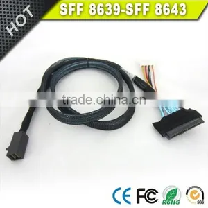 1m Mini SAS SFF-8639 68P to SFF-8643 36P Straight Cable thumbnail-1