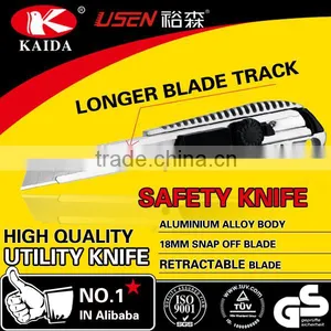 Tool Cutter Auto Retractable Safety 18mm Snap Off Blade Aluminium Alloy Screw-lock Utility Knife thumbnail-1
