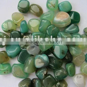 Natural Gemstone High Polished Green Agate Tumbled Stone thumbnail-1