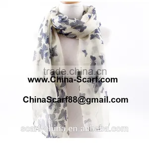 Women Scarves Wholesale Printing Monochrome Butterfly thumbnail-1