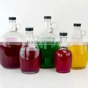 1L Round California Glass Red Wine Bottle With Screw Cap and Small Ear Handle Wholesale thumbnail-2