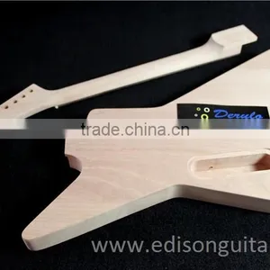 DIY Unfinished Electric Guitar Kits Solid Mahagany China Guitar Factory MX-012 thumbnail-6