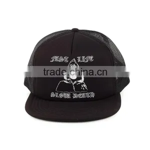 Hot Sale Foam And Mesh Wizard Printing 5 Panel Custom Black Trucker Cap Whoelsale Quality Choice thumbnail-2