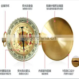 Classic Brass Pocket Watch Style Compasses Aluminum Alloy Compass for Camping Hiking thumbnail-3
