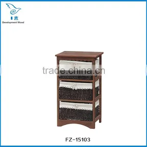 Wooden Storage Cabinet With Rattan/Wicker Drawer Quality Choice thumbnail-3