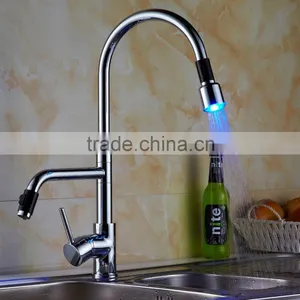 LED Chrome Commercial Style Pre Rinse Kitchen Faucet With Pot Filler 1021-CP thumbnail-1