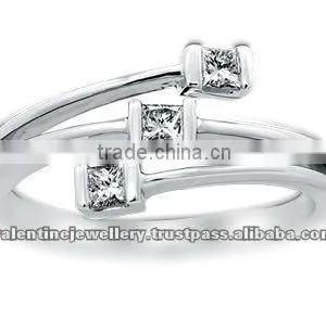 Hamesha Princess Diamond Ring, 0.22 ct Total Diamond Weight, 18K White Gold thumbnail-1