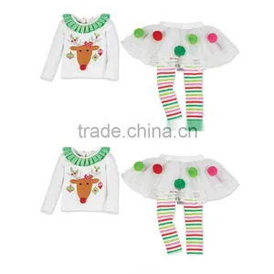 Christmas Cartoon Girls Fawn Stripe Culottes Suit Christmas Costume thumbnail-2
