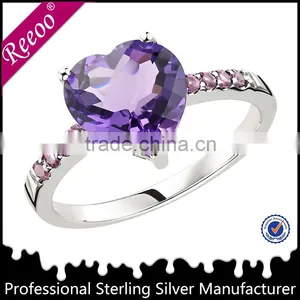 Sterling Silver Heart Shaped CZ Solitaire Engagement Ring thumbnail-1