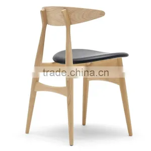 Modern Compact Solid Wood Leather Living Room Dining Chair thumbnail-2