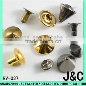 Gold Color Zamac Punching Pointed Rivet thumbnail-1