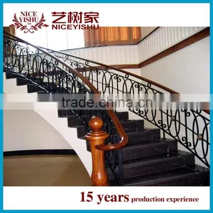 Ornamental Wrought Iron Stair Railing / Decorative Wrought Iron Handrails Supplier thumbnail-5