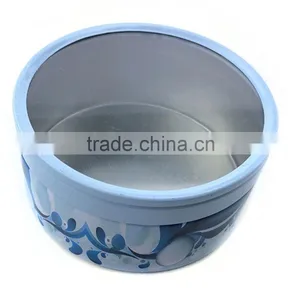 Cute Round Tin Container With Clear Window thumbnail-1
