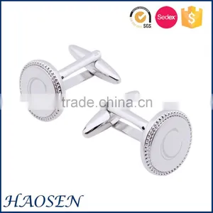 2016 Wholesale Laser Letter Mental Silver Cufflinks thumbnail-2