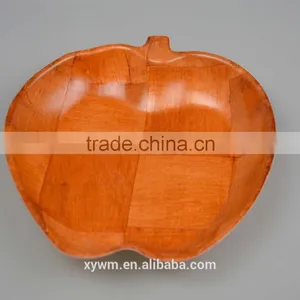 Cheap Apple Shaped Red Woven Wooden Party Kid Gift Decoration Plate and Bowl thumbnail-1