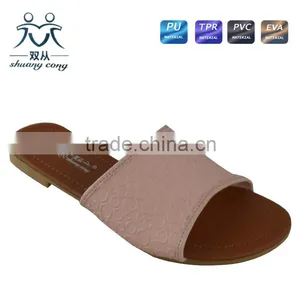 Malaysia Simple Style Hot Sale Summer Autumn PU Indoor Flat Slipper for Women thumbnail-2