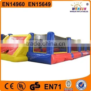 EN14960 Durable 0.55mm PVC Amusing Mini Inflatable Soccer Field for Kids Gane thumbnail-1