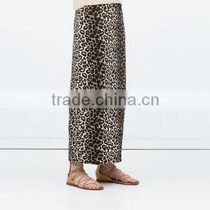 Guangzhou Supplier Sexy Ankle-Length Leopard Print Straight Skirts Fashion Women Long Skirts Customized thumbnail-2