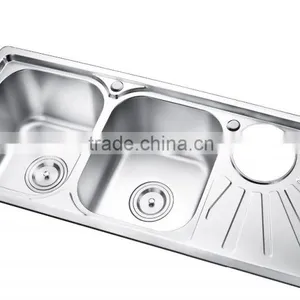 S9749 Hot Sell to Ethiopia/sri Lanka Double Bowl With Drainer Board and Dustbin thumbnail-2