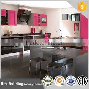 Romantic Pink Lacquer Modern Hot Sale Kitchen Design/kitchen Cabinets thumbnail-1