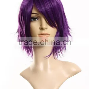 Cheap Synthetic Cosplay Wigs for Men Prices Purple Short Hair Wigs Wholesale thumbnail-1