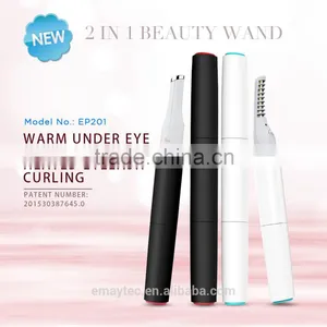 New Arrival 2 in 1 Beauty Wand With Warm Under Eye Micro Massager and Heated Eyelash Curler thumbnail-1