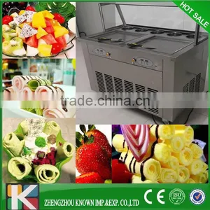 Square 2+5 Two Comperssor Fast Cooling Ice Pan Fried Ice Cream Machine Thailand thumbnail-4