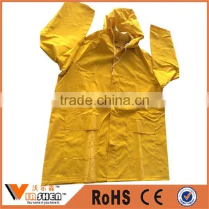 100% Waterproof Breathable Polyester or Pvc Industrial Rain Coat Plastic Raincoats 2pcs Set thumbnail-1