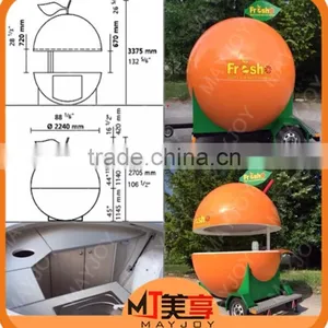 Popular Attractive Food Cart/Orange Fruit Catering Tralier/Mobile Food Tralier thumbnail-1
